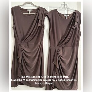 Max & Cleo maxandcleo Women's Taupe Brown Draped Midi Dress